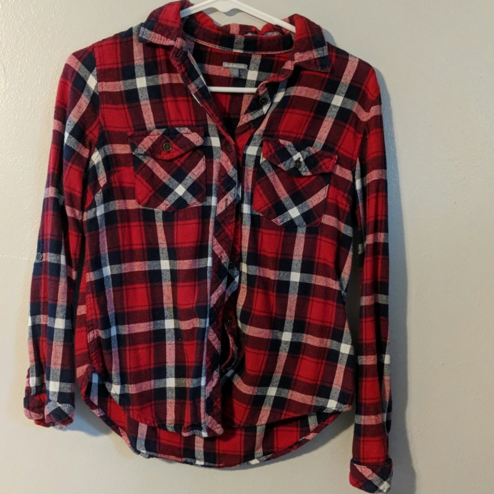 Plaid long sleeve tee